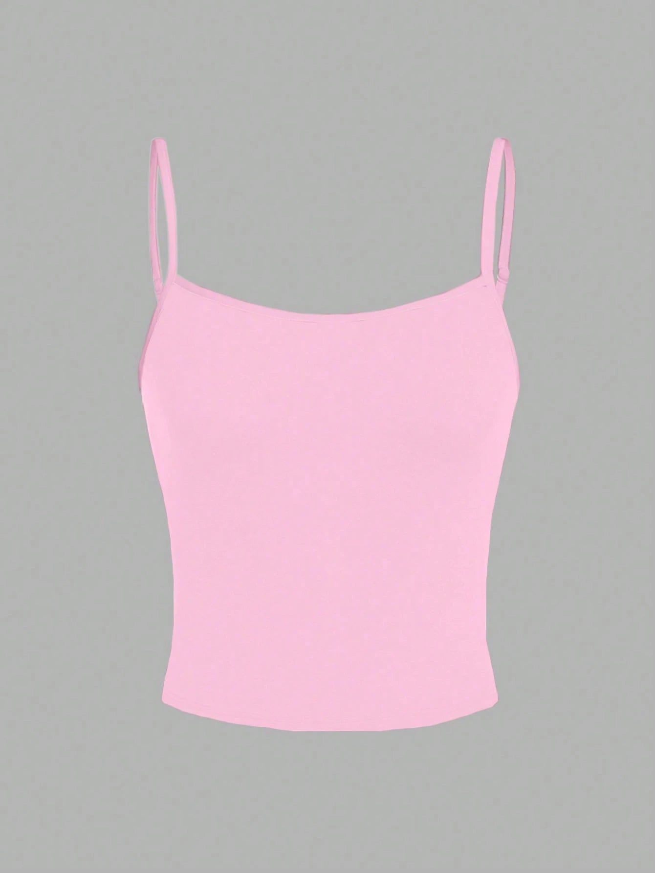 EZwear Casual Simple Light Pink Camisole Tank Top, Suitable For Slim Women In Summer Back To School