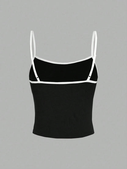 EZwear Casual Simple Light Pink Camisole Tank Top, Suitable For Slim Women In Summer Back To School