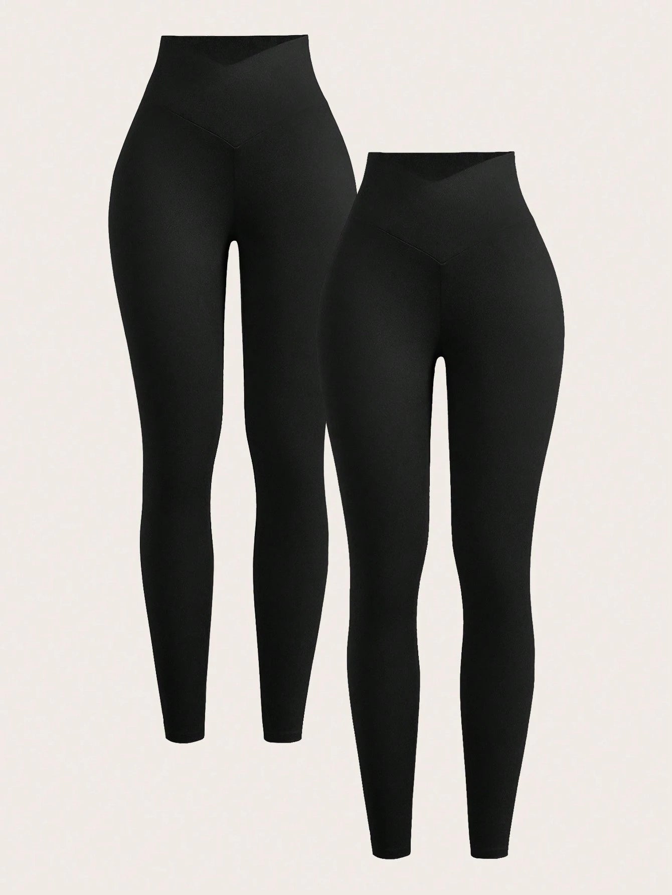 EZwear Two-Piece Set Women's Solid Color High Waist Simple Slim Casual Leggings