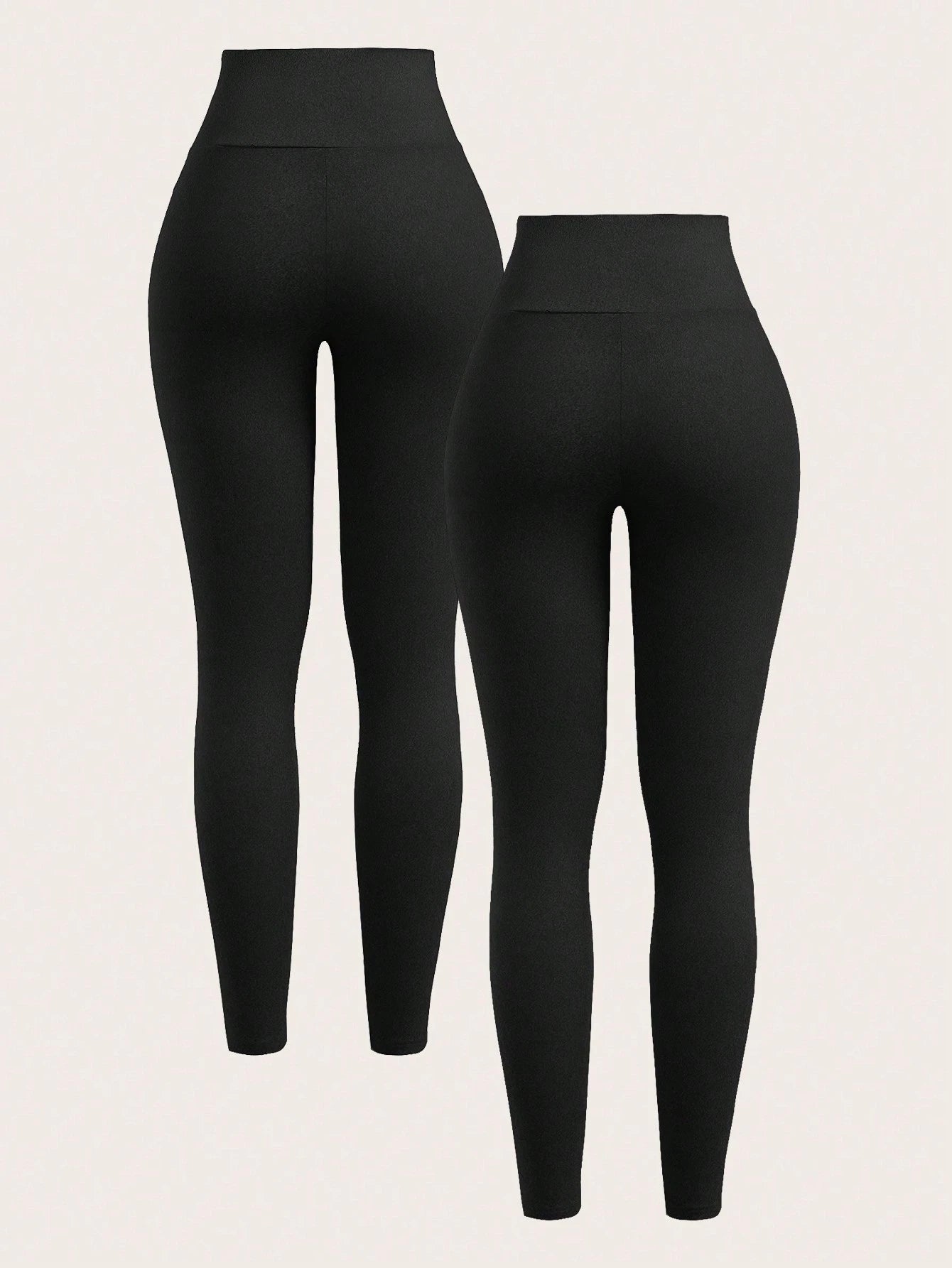 EZwear Two-Piece Set Women's Solid Color High Waist Simple Slim Casual Leggings