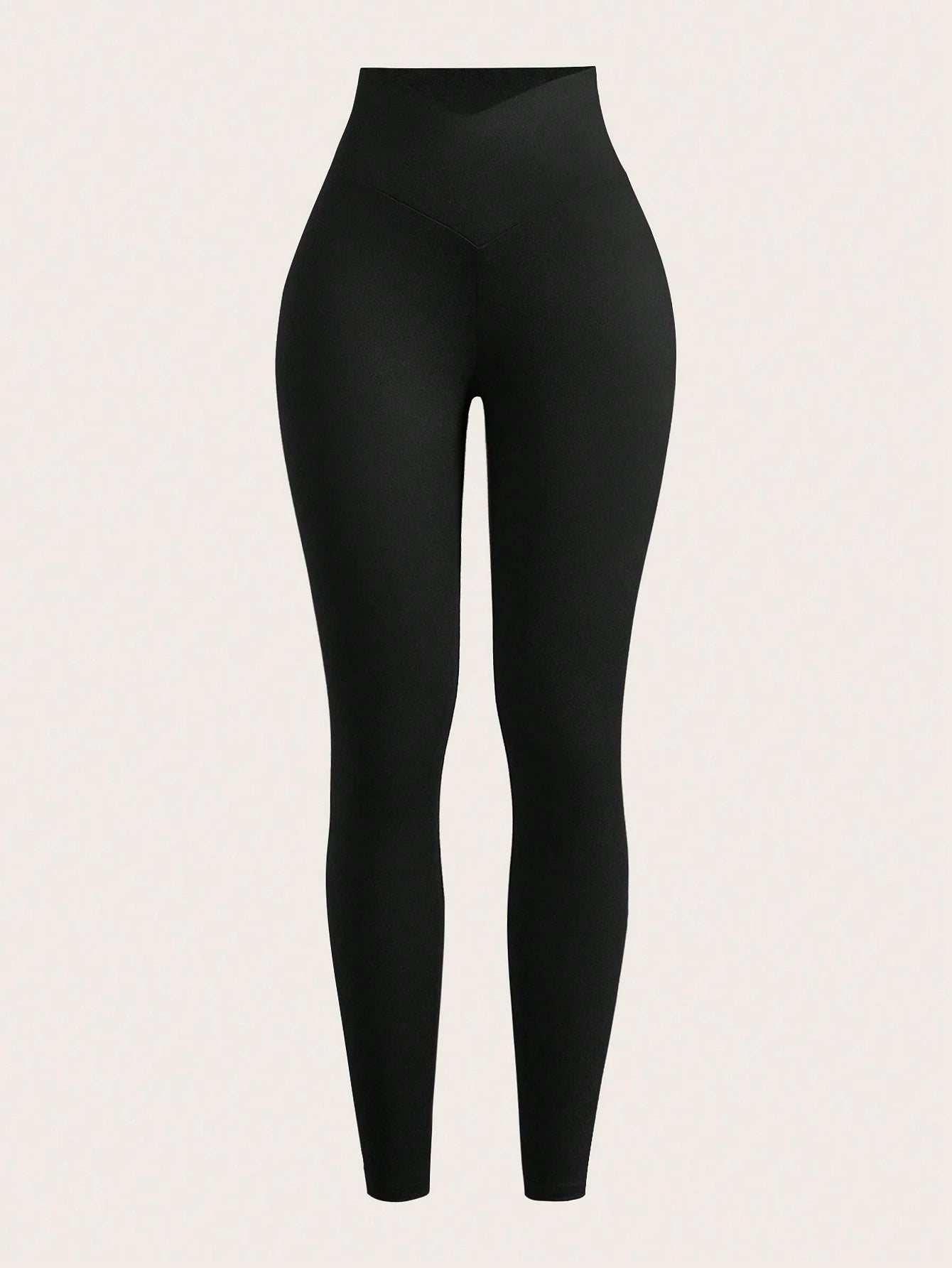 EZwear Two-Piece Set Women's Solid Color High Waist Simple Slim Casual Leggings