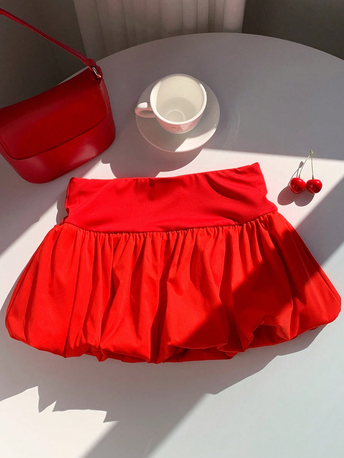 EZwear Women's Valentine Day Low-Waist Heart Printed Mini Pleated Skirt
