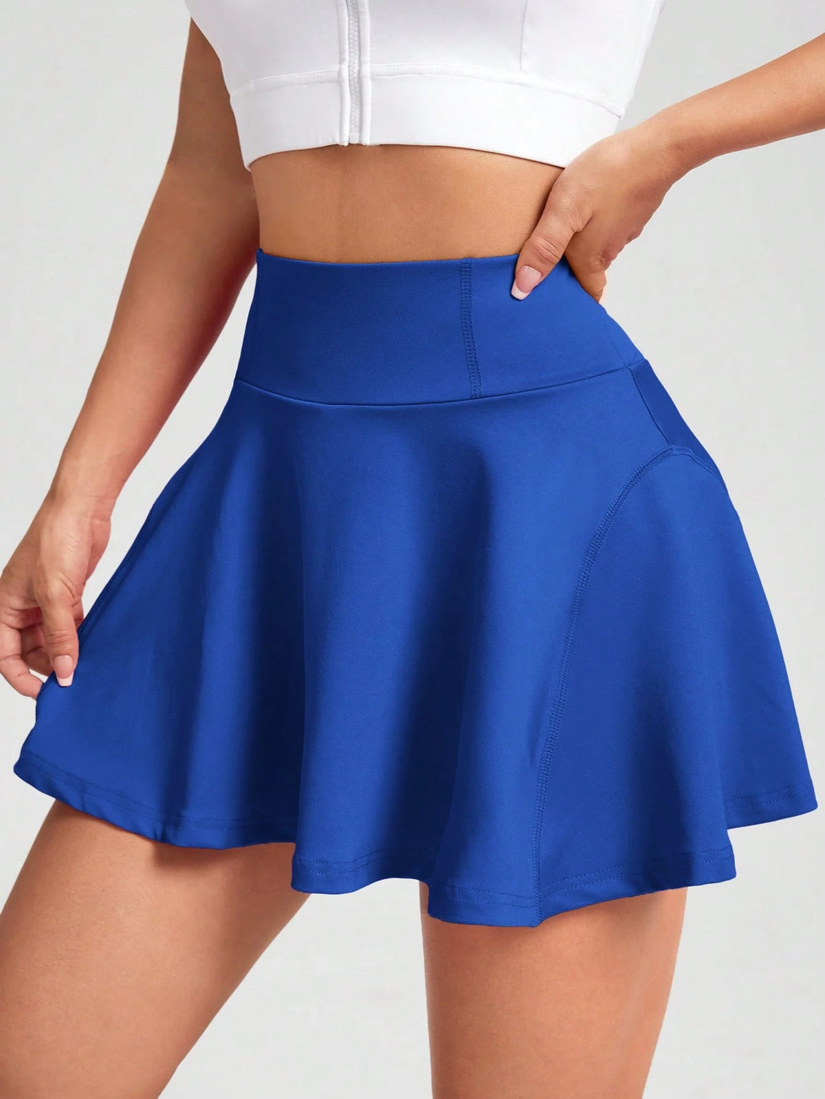 EZwear Women Sporty Blue Knitted Casual Skirt, For Running, Exercise