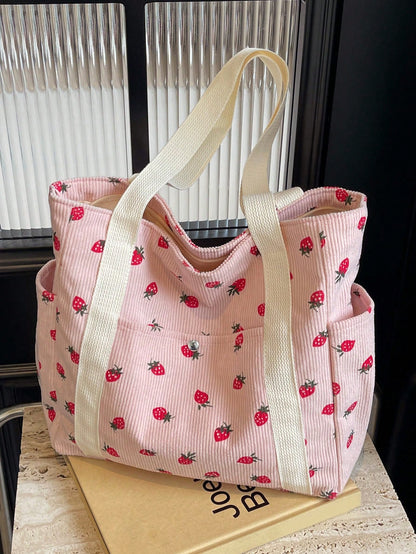 Fashion Solid Color Multi-Pocket Women's Tote Bag, Large Capacity Casual Outdoor Vacation Travel Shoulder Bag, Lightweight Multifunctional Shopping Grocery Storage Handbag, Simple Daily Commute Crossb