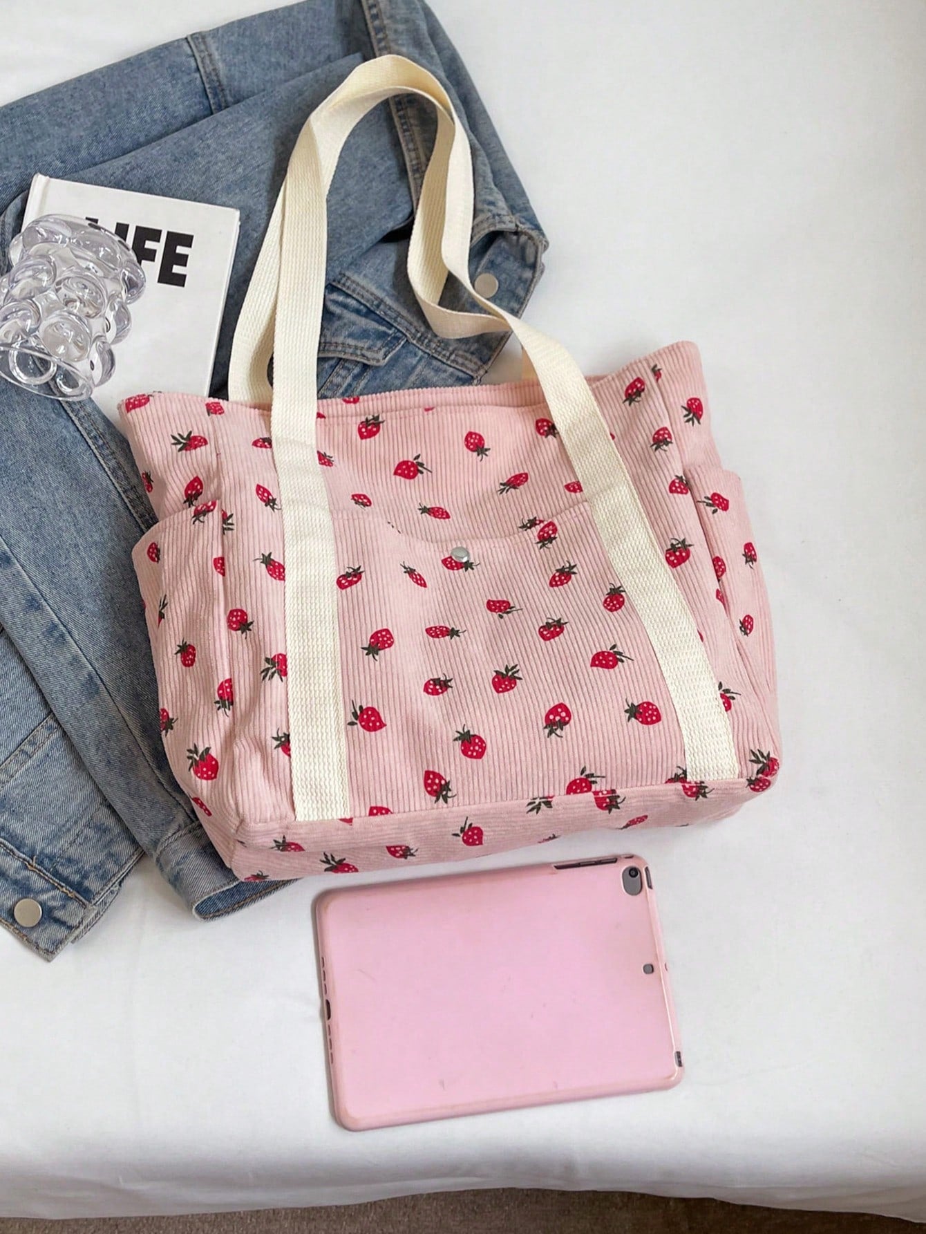 Fashion Solid Color Multi-Pocket Women's Tote Bag, Large Capacity Casual Outdoor Vacation Travel Shoulder Bag, Lightweight Multifunctional Shopping Grocery Storage Handbag, Simple Daily Commute Crossb