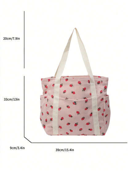 Fashion Solid Color Multi-Pocket Women's Tote Bag, Large Capacity Casual Outdoor Vacation Travel Shoulder Bag, Lightweight Multifunctional Shopping Grocery Storage Handbag, Simple Daily Commute Crossb