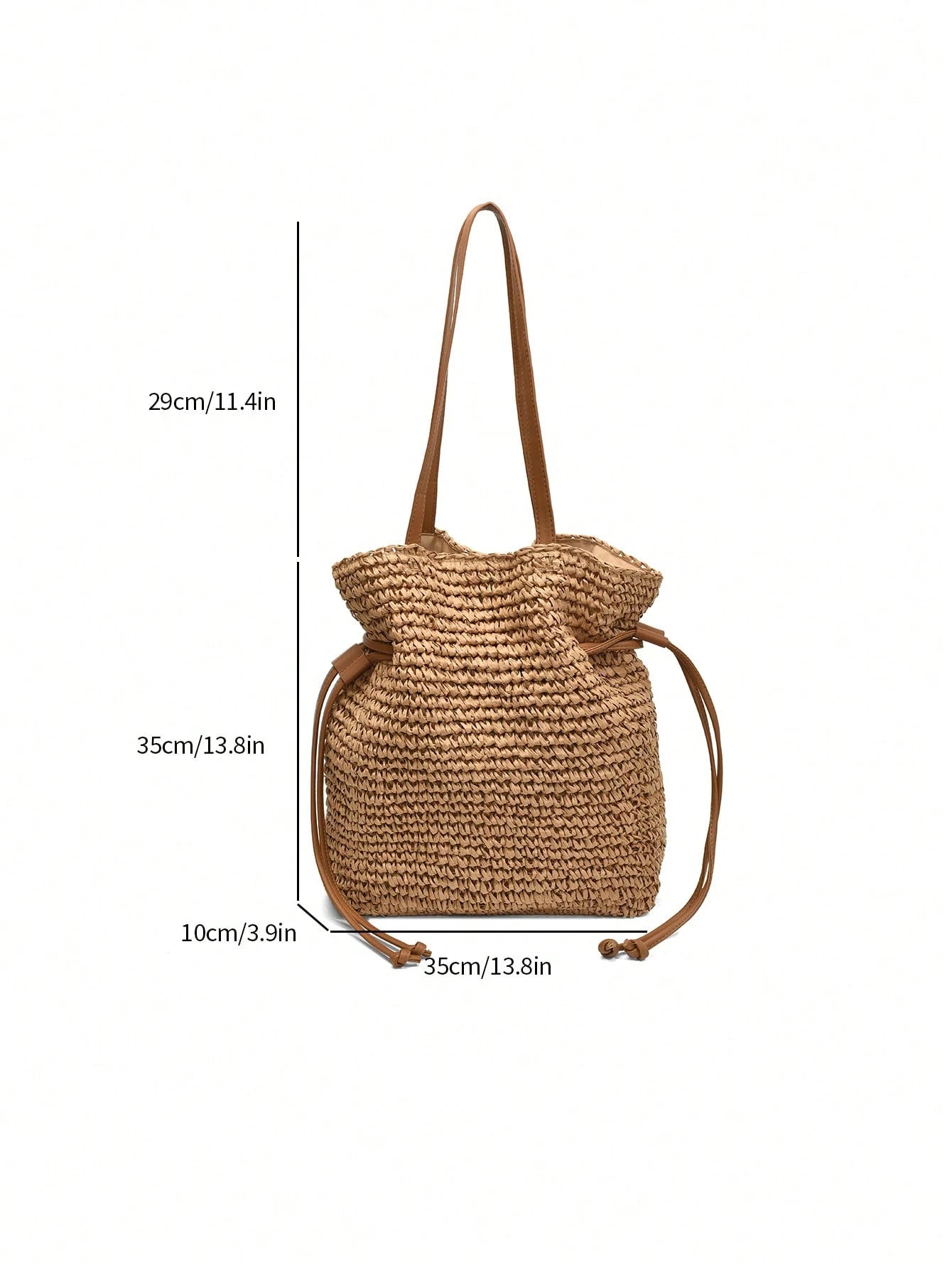 Fashionable Casual Versatile Solid Color Straw Tote Bag, Suitable For Holiday, Travel, Shopping, Large Capacity Beach Shoulder Bag, Eye-Catching Beach Bag Summer, Summer Straw Beach Bag For Women