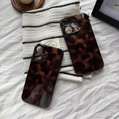 Fashionable Leopard Print Gradient Glossy Phone Case, Suitable For All Seasons, Compatible With IPhone 17 Pro Max/17 Air/17e/16e/16 Pro Max/15 Pro Max/14 Pro/13 Pro/12/11 Personalized Phone Case/Men's