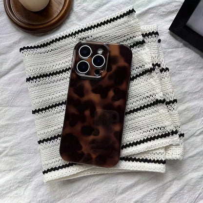 Fashionable Leopard Print Gradient Glossy Phone Case, Suitable For All Seasons, Compatible With IPhone 17 Pro Max/17 Air/17e/16e/16 Pro Max/15 Pro Max/14 Pro/13 Pro/12/11 Personalized Phone Case/Men's