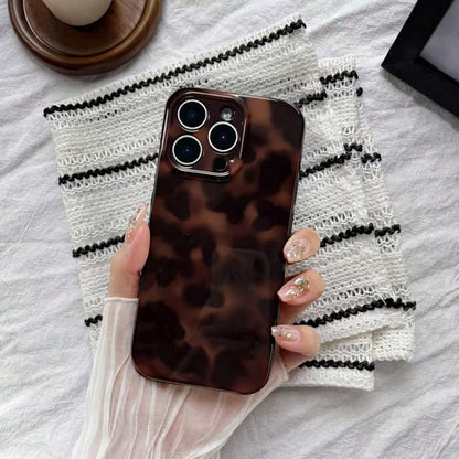 Fashionable Leopard Print Gradient Glossy Phone Case, Suitable For All Seasons, Compatible With IPhone 17 Pro Max/17 Air/17e/16e/16 Pro Max/15 Pro Max/14 Pro/13 Pro/12/11 Personalized Phone Case/Men's