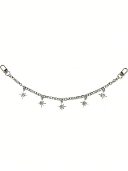 Fashionable Octagonal Star, Heart, Cherry Chain Bag Charms, Dopamine Inspired Minimalist Elegant Bag Chains