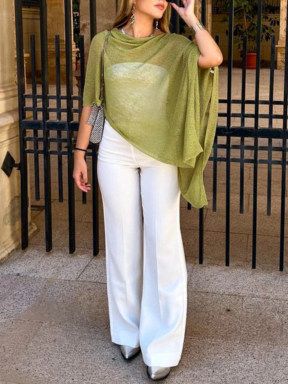 Fashionable & Plus Size Elegant Loose Knit Shawl Cardigan, Women's, Oversized Fit, Lightweight, Very Stylish, Suitable For Spring/Summer Daily Wear, Casual Travel, Beach In Various Styles Vacation