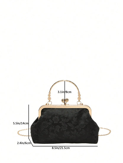 Fashionable Printed Clutch Bag, Elegant Handbag For Party & Casual Wear, Random Pattern Design