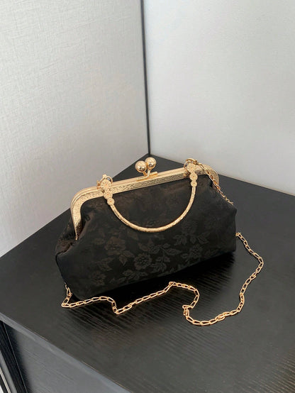 Fashionable Printed Clutch Bag, Elegant Handbag For Party & Casual Wear, Random Pattern Design