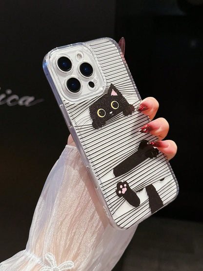 Fashionable Transparent TPU Shockproof Protective Case Compatible With Apple, Suitable As Birthday And Christmas Gift For Couples, Daughters, Girlfriends, Boyfriends, Teenagers