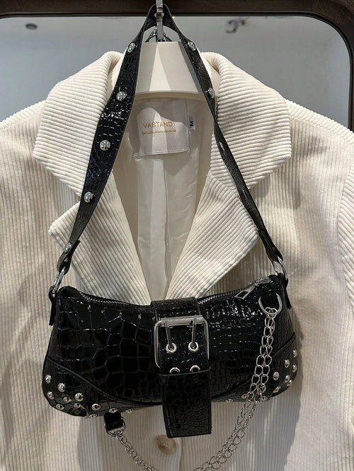 Fashionable & Versatile Chain Decor Shoulder Bag, Suitable For Women Commuting Daily Use