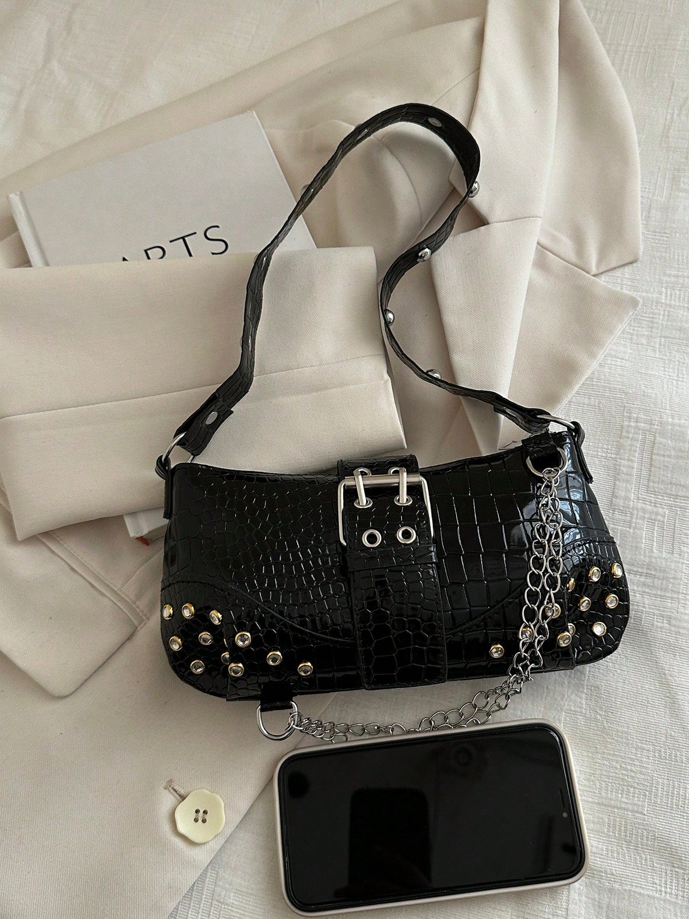 Fashionable & Versatile Chain Decor Shoulder Bag, Suitable For Women Commuting Daily Use