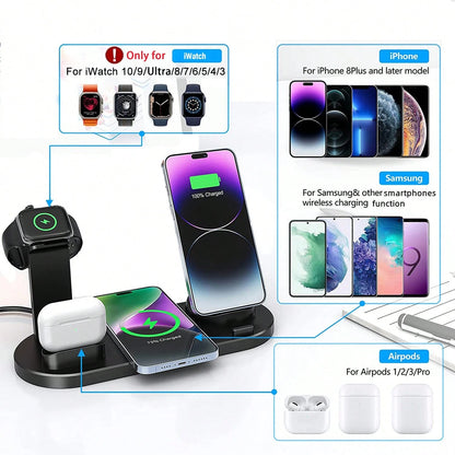 Fast Charging 3-In-1 Wireless Charger 3 In 1 Wireless Charger Station Compatible With Iphone 17/16/15/14/13/12/11/10/X/8 Plus Pro Max Mini Watch SE/11/10/9/8/7/6/5/4/3/2 Ultra APods 4/3/2/1 Easter Spr