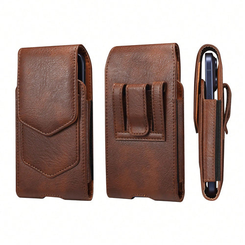 Faux Leather Waist Phone Holster Vintage Cowhide Pattern Phone Waist Bag Suitable For 6.1 "-7.2" Inch Universal Belt Bag