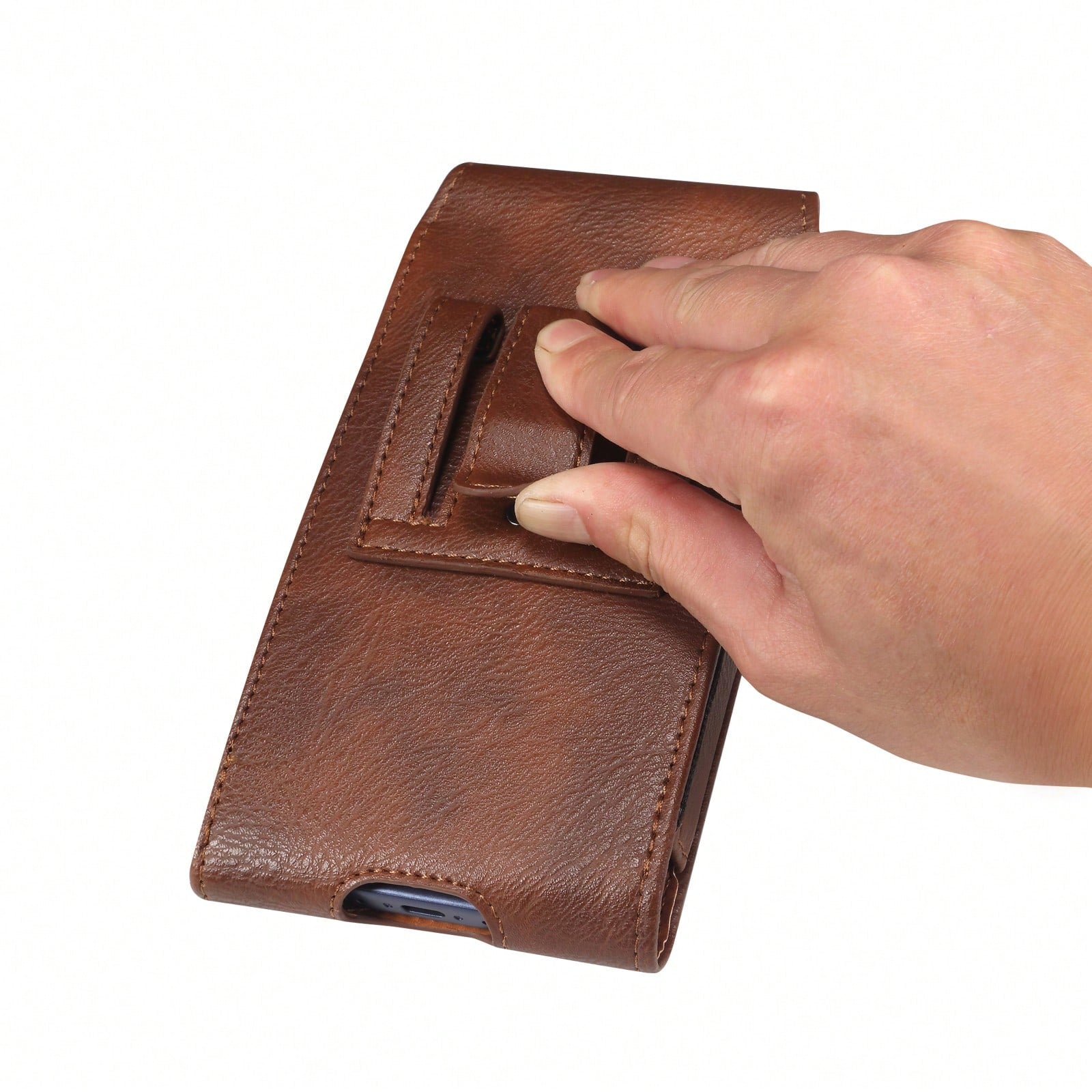 Faux Leather Waist Phone Holster Vintage Cowhide Pattern Phone Waist Bag Suitable For 6.1 "-7.2" Inch Universal Belt Bag