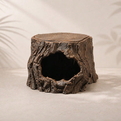 Faux Tree Hollow Reptile Hide, Forest Style Terrarium Decor, Aquarium Habitat Ornament, Natural Cave Shelter For Geckos, Lizards, Turtles & Amphibians, Tank Decor(Images Are For Reference Only. Please