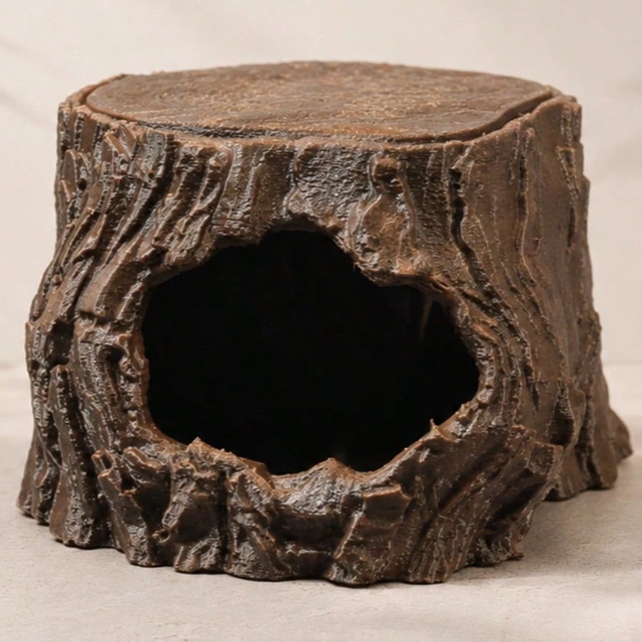 Faux Tree Hollow Reptile Hide, Forest Style Terrarium Decor, Aquarium Habitat Ornament, Natural Cave Shelter For Geckos, Lizards, Turtles & Amphibians, Tank Decor(Images Are For Reference Only. Please