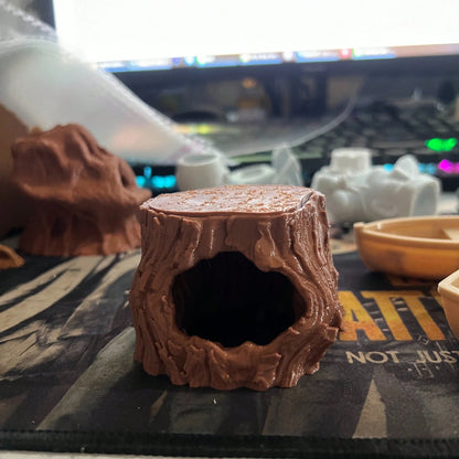 Faux Tree Hollow Reptile Hide, Forest Style Terrarium Decor, Aquarium Habitat Ornament, Natural Cave Shelter For Geckos, Lizards, Turtles & Amphibians, Tank Decor(Images Are For Reference Only. Please