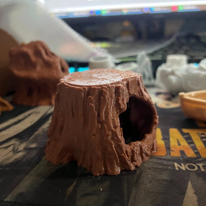 Faux Tree Hollow Reptile Hide, Forest Style Terrarium Decor, Aquarium Habitat Ornament, Natural Cave Shelter For Geckos, Lizards, Turtles & Amphibians, Tank Decor(Images Are For Reference Only. Please