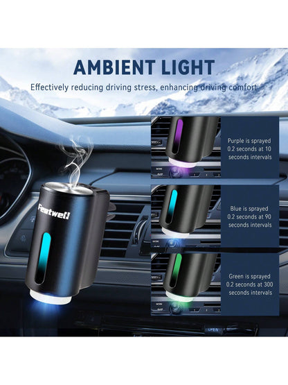 Featwell Smart Car Air Fresheners- 3*10ML Natural French Perfume Lasts 45 Days, Portable Waterless Car Diffuser Air Freshener Car Aromatherapy Diffuser, Adjust Concentration Scent