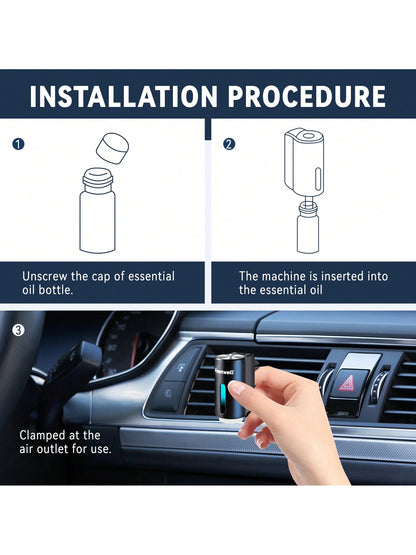 Featwell Smart Car Air Fresheners- 3*10ML Natural French Perfume Lasts 45 Days, Portable Waterless Car Diffuser Air Freshener Car Aromatherapy Diffuser, Adjust Concentration Scent