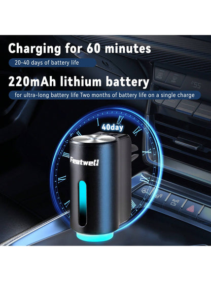 Featwell Smart Car Air Fresheners- 3*10ML Natural French Perfume Lasts 45 Days, Portable Waterless Car Diffuser Air Freshener Car Aromatherapy Diffuser, Adjust Concentration Scent