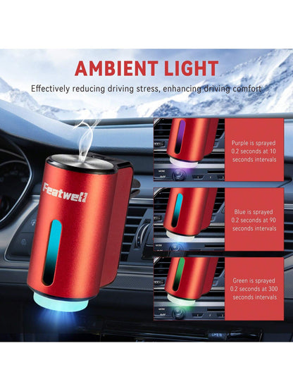 Featwell Smart Car Air Fresheners- 3*10ML Natural French Perfume Lasts 45 Days, Portable Waterless Car Diffuser Air Freshener Car Aromatherapy Diffuser, Adjust Concentration Scent