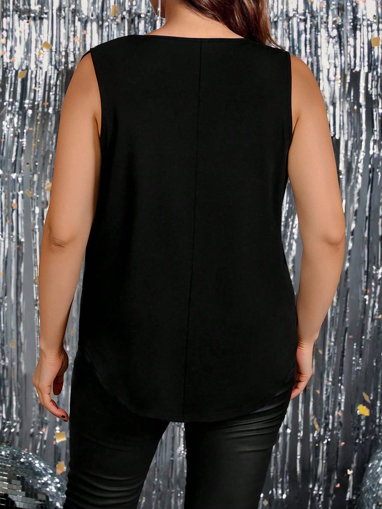 Femmeverse Women's Versatile Gathered Frilled Collar Knit Camisole