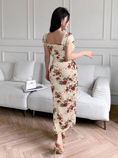 Feyla Casual Printed Fitted Women Dress