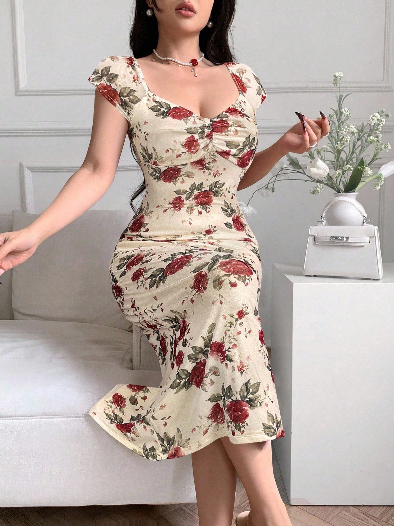 Feyla Casual Printed Fitted Women Dress