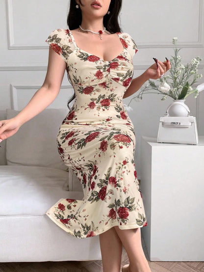 Feyla Casual Printed Fitted Women Dress