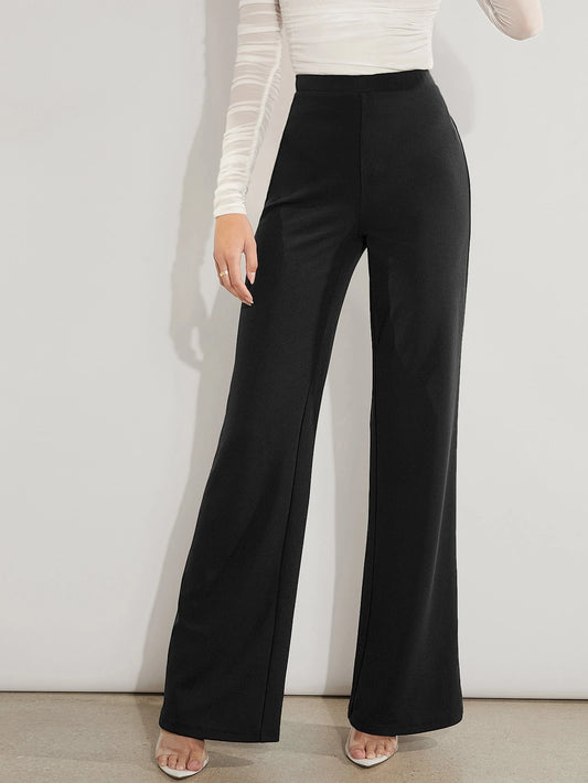 Firerie Solid High Waist Wide Leg Pants Bootcut Wide Leg Pants Dress Pants