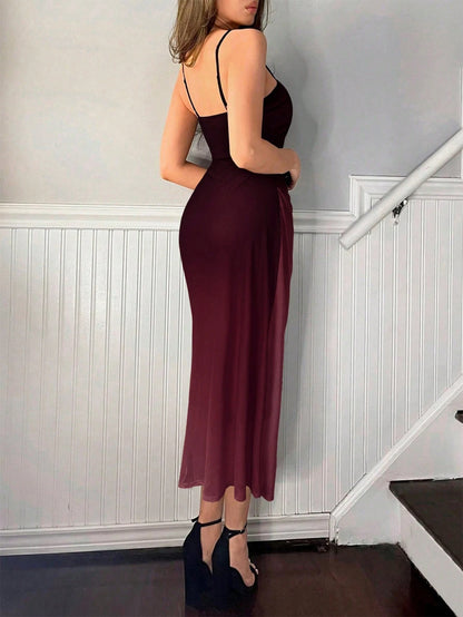 Firerie Women's Elegant Ombre Mesh Slip Dress, Summer