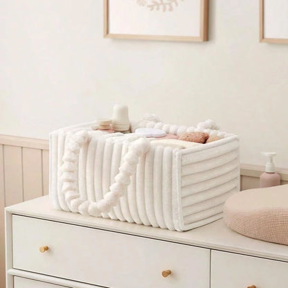 Flannel Diaper Storage Bag, Portable Diaper Bag, Handheld Diaper Bag For Baby Diapers