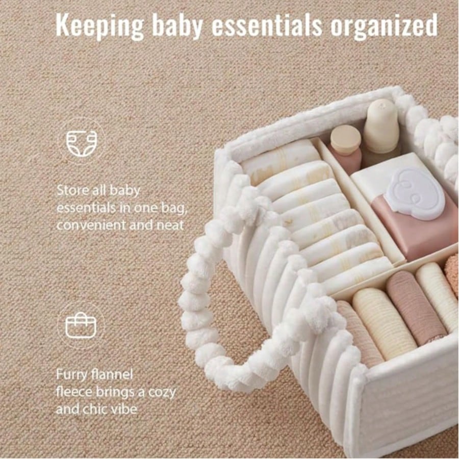 Flannel Diaper Storage Bag, Portable Diaper Bag, Handheld Diaper Bag For Baby Diapers