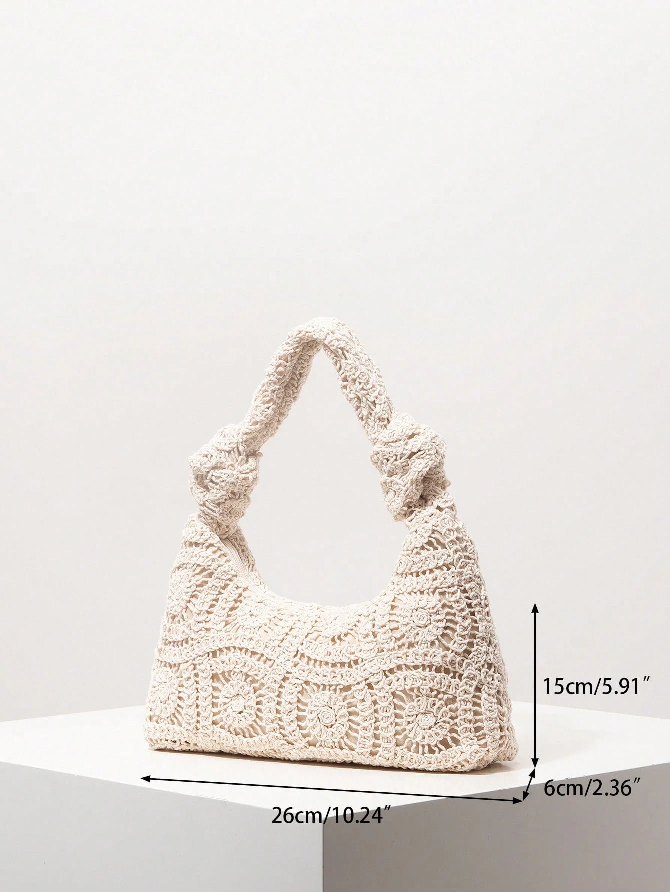Floral Hollow Crochet Handmade Woven Handbag, Crochel Set, Bohemian Straw Beach Bag, Travel Essentials, Vacationcore