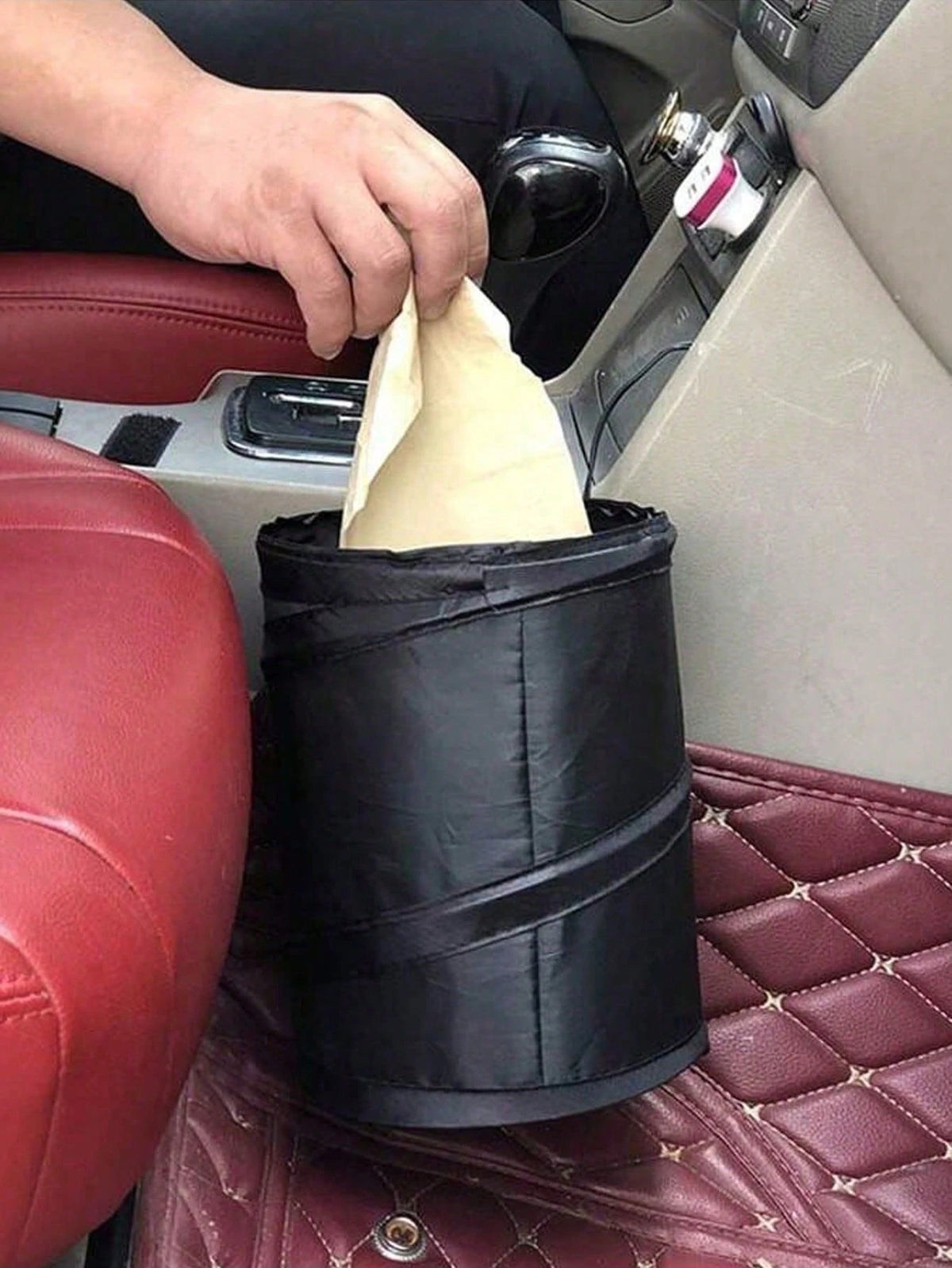 Foldable Car Trash Bin, Front Passenger Seat/Backseat Hanging Garbage Can, Small Storage Organizer For Vehicles