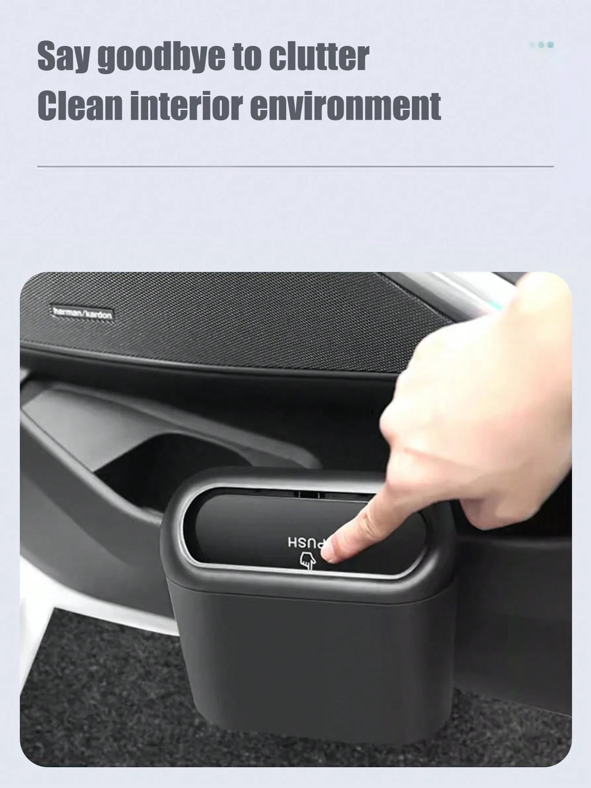 Foldable Car Trash Bin, Front Passenger Seat/Backseat Hanging Garbage Can, Small Storage Organizer For Vehicles