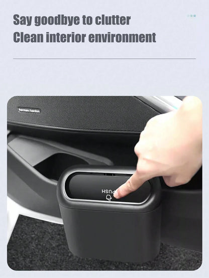 Foldable Car Trash Bin, Front Passenger Seat/Backseat Hanging Garbage Can, Small Storage Organizer For Vehicles