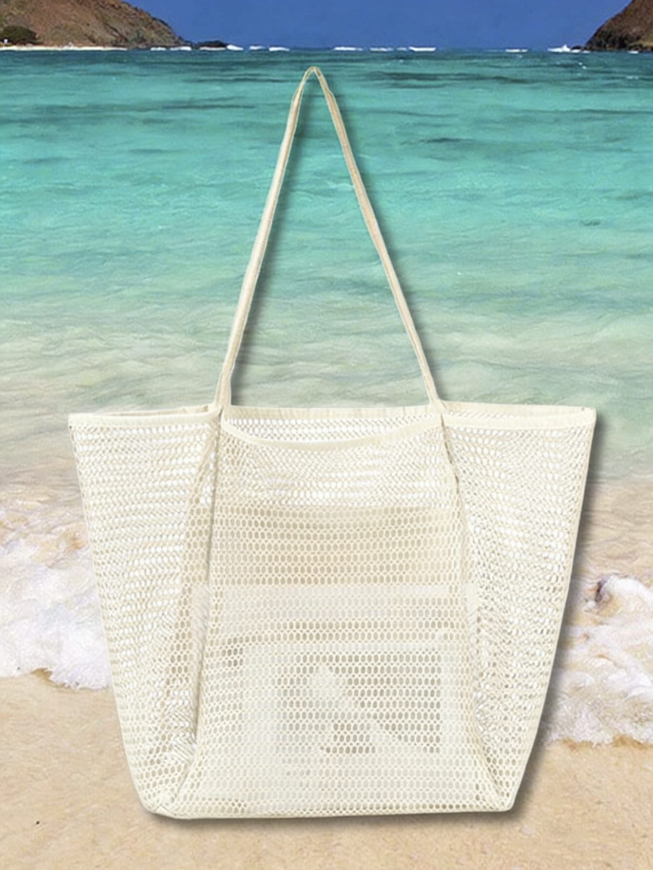 Foldable Mesh Tote Bag, Casual Handbag For Women, Foldable Shoulder Bag For Picnic, Waterproof, Collapsible, Essential Accessory, Multifunctional Shoulder Shopping Bag, Mesh Hollow Bag, Mesh Bag For B