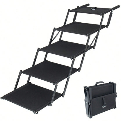 Folding Dog Ramp For Cars, 63" Long & 17.3" Wide Portable Dog Ramps For Large Dogs With Non-Slip Rug Surface Dog Car Ramp For SUV Car & Truck, Supports Up To 250 Lbs