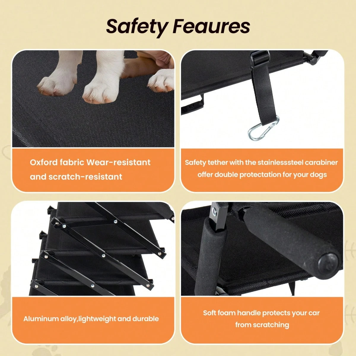 Folding Dog Ramp For Cars, 63" Long & 17.3" Wide Portable Dog Ramps For Large Dogs With Non-Slip Rug Surface Dog Car Ramp For SUV Car & Truck, Supports Up To 250 Lbs