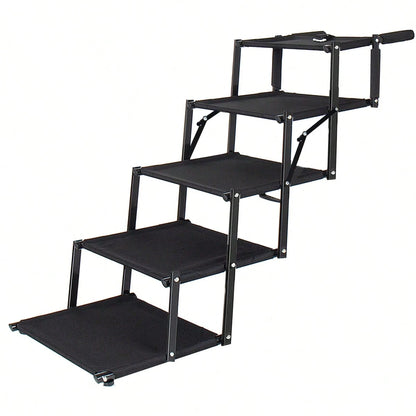 Folding Dog Ramp For Cars, 63" Long & 17.3" Wide Portable Dog Ramps For Large Dogs With Non-Slip Rug Surface Dog Car Ramp For SUV Car & Truck, Supports Up To 250 Lbs