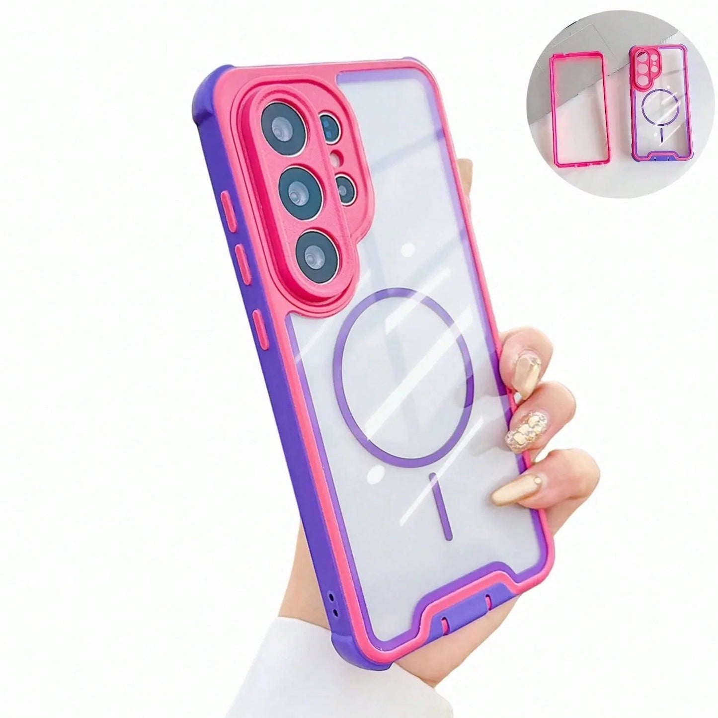 For Galaxy S26 S25 S24 S23 Ultra Plus- Military-Grade Shockproof Clear MagSafe Case, Dual-Layer Protection,#SummerVibesMade With An Friendly Antibacterial Coating, It's The Perfect Gift For Birthday