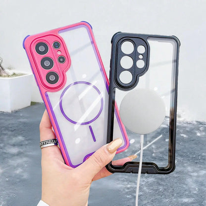 For Galaxy S26 S25 S24 S23 Ultra Plus- Military-Grade Shockproof Clear MagSafe Case, Dual-Layer Protection,#SummerVibesMade With An Friendly Antibacterial Coating, It's The Perfect Gift For Birthday